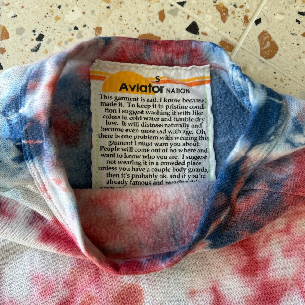 Tie dye Aviator Nation Sweatshirt size S - Picture 3 of 5